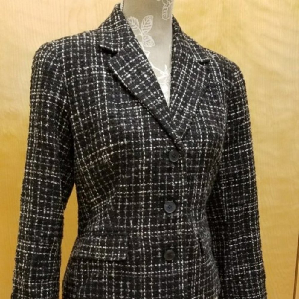 Three Button Tweed Blazer